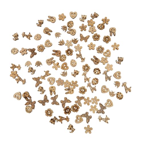 HOMSFOU 100 Stück Holzknöpfe Basteln Für Nähen DIY Scrapbooking Knopfherstellung Praktische Knöpfe Ornament Dekorative Knöpfe Einzigartige Kleidungsknöpfe Holzverzierungen von HOMSFOU
