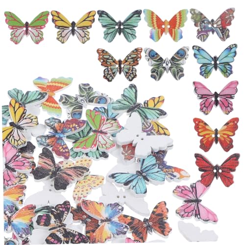 HOMSFOU 100 Stück Holzknöpfe Schmetterling Diy Bastelknöpfe Holz für Kleidung Scrapbooking Dekoration Hochwertige Langlebige Knöpfe mit Löchern für Einfache Anwendung HOMSFOU 100 Stück Holzknöpfe Schmetterling Diy Bastelknöpfe Holz für Kleidung Scrapbooking Dekoration Hochwertige Langlebige Knöpfe mit Löchern für Einfache Anwendung von HOMSFOU
