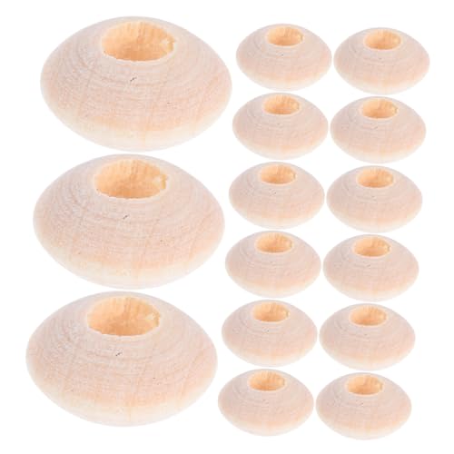 HOMSFOU 100 Stück Holzperlen Flach Rund Naturbelassen mit Saucer Rondelle Perlen für DIY Schmuck Armband Halskette Basteln Zubehör von HOMSFOU