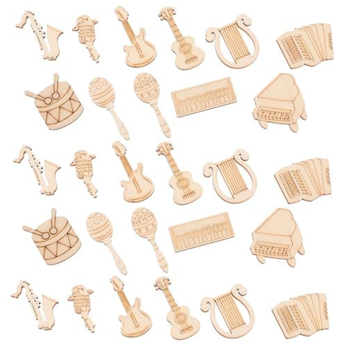 HOMSFOU 100 Stück Holzscheiben im Musik Instrumenten Design Diy Holz Ausschnitte für Bastelprojekte und Musikpartys zum Scrapbooking und Dekorieren HOMSFOU 100 Stück Holzscheiben im Musik Instrumenten Design Diy Holz Ausschnitte für Bastelprojekte und Musikpartys zum Scrapbooking und Dekorieren von HOMSFOU