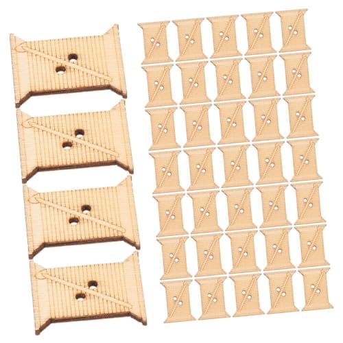 HOMSFOU 100 Stück Holzwickelbrett Nähen Fadenwickelbretter Spule Zahnseidewicklerbrett Lagerung von Wickelbrettern Stickgarn-Organizer-Board DIY-Garn-Aufbewahrungsbrett Stickfaden Beige von HOMSFOU