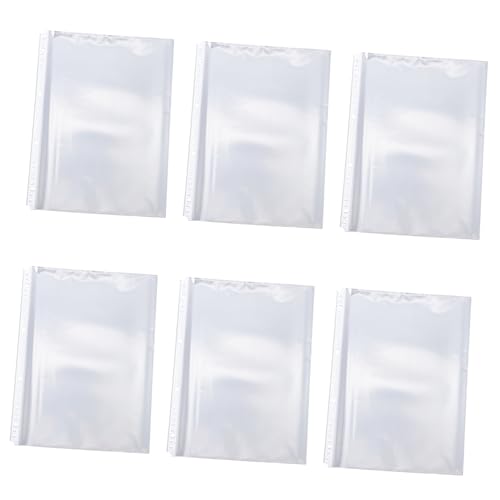 HOMSFOU 100 Stück Innentasche für Ordner Größe Buchseite Blattbeutel Dateiordner Beschützer schnellhefter PVC-Mappentaschen durchsichtige Einbandhüllen Plastik Transparent von HOMSFOU