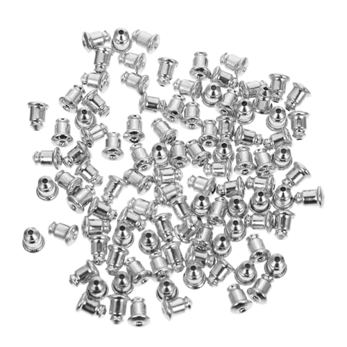 HOMSFOU 100 Stück Kupfer Ohrstecker Verschlüsse Langlebige Ohrring Stopper Diy Schmuck Zubehör Geeignet für Ohrstecker Typen Einfache Handhabung Silberfarben von HOMSFOU