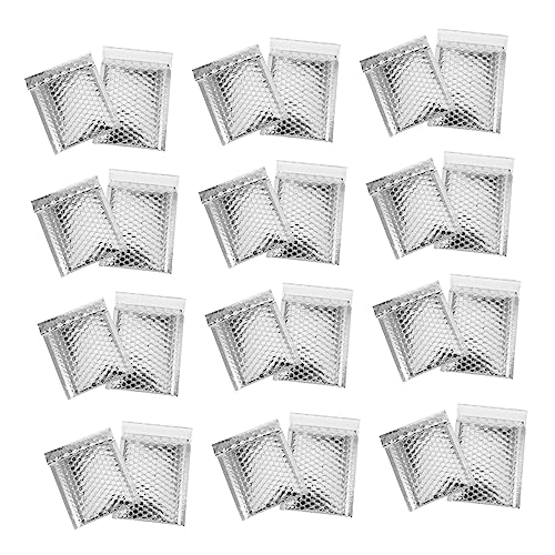 HOMSFOU 100 Stück Luftpolster Versandtaschen Silber Selbstklebend für Schmuck Handys Kosmetik und für Sicheren Versand und Einfache Handhabung von HOMSFOU