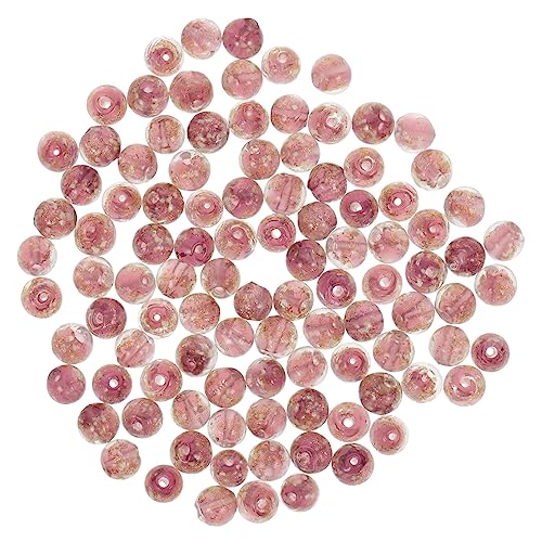HOMSFOU 100 Stück Luminous Glasperlen für Diy Schmuck Runde Leuchtende Glasperlen Lila für Armbänder und Kreative Bastelprojekte für und Dekoration von HOMSFOU