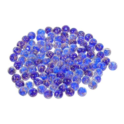 HOMSFOU 100 Stück Luminous Glasperlen für Diy Schmuck Runde Perlen Blau für Armbänder und Kreative Bastelprojekte Langlebig und Komfortabel von HOMSFOU