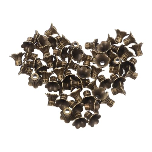 HOMSFOU 100 Stück Metall Blumenkappen Schmuck Blumenkappen Schmuckzubehör Für Perlen Metall Abstandskappen Abstandsperlenkappen Schmuckperlenkappen Metallperlenkappen Dekorative von HOMSFOU