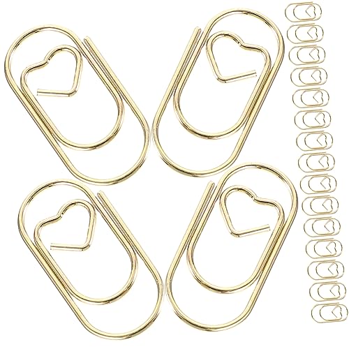 HOMSFOU 100 Stück Metall Büroklammern Goldene Dekorative Papierclips für Dokumente und Bastelarbeiten Praktische Stabile Clips für Büro und Schule von HOMSFOU