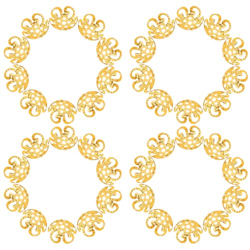 HOMSFOU 100 Stück Metallperlen Blumen Kappen für Diy Schmuckherstellung Vielseitige Perlenkappen für Armbänder und Designs Gold Bastelmaterialien für Einzigartige Kreationen HOMSFOU 100 Stück Metallperlen Blumen Kappen für Diy Schmuckherstellung Vielseitige Perlenkappen für Armbänder und Designs Gold Bastelmaterialien für Einzigartige Kreationen von HOMSFOU