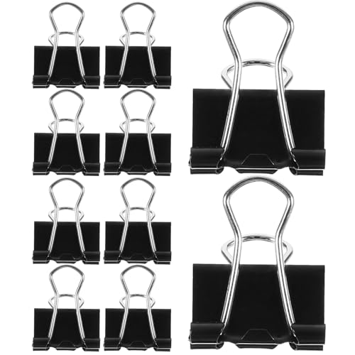 HOMSFOU 100 Stück Mini Binder Clips Schwarze und Silberne Halterungen Praktische Büroklammern für Dokumente für Zuhause und Büro Schwarz Pack von HOMSFOU