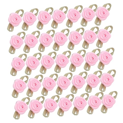 HOMSFOU 100 Stück Mini Rosen Blumendekorationen Hochzeitsgeschenke Cottagecore Rosen Mini Kunstrosen Kunstrosen Schleifenrosen Hochzeitsbandrosen Polyester von HOMSFOU