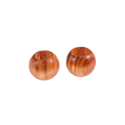 HOMSFOU 100 Stück Natürliche Holzperlen Durchmesser Runde Lose Spacer Perlen für Diy Schmuck Bastelbedarf für Ketten Armbänder und Dekoration von HOMSFOU