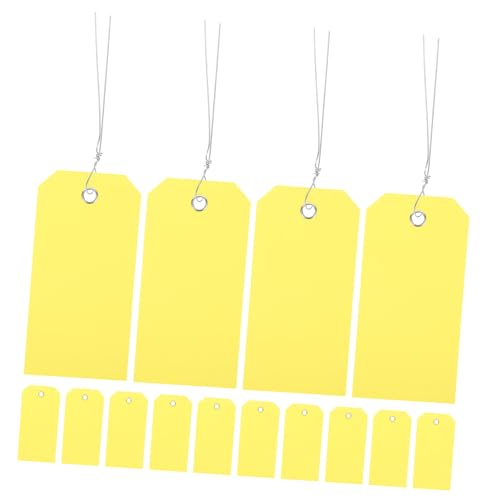 HOMSFOU 100 Stück Plastiketiketten Gepäckanhänger Für Koffer Kofferanhänger Taschenanhänger Für Gepäck Hängende Etiketten Namensschilder Für Gepäck Etiketten -tags Reise -tags Pvc Yellow von HOMSFOU