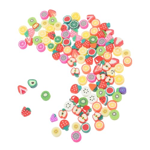 HOMSFOU 100 Stück Polymer Clay Früchte Perlen Bunte Spacer Beads für DIY Schmuckherstellung Armbänder Ohrringe und Bastelprojekte von HOMSFOU