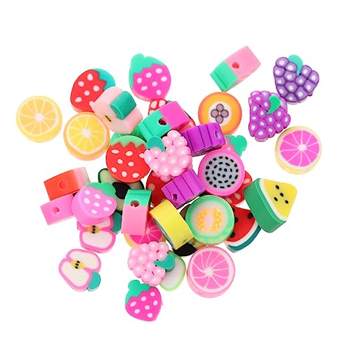 HOMSFOU 100 Stück Polymer Clay Fruit Perlen Bunte Abstandshalter für DIY Schmuck und Armbänder für Kreative Bastelprojekte von HOMSFOU