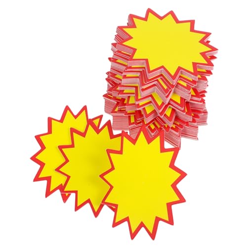 HOMSFOU 100 Stück Preisschild Verkaufsaufkleber Farbige Etiketten Aufkleber Verkaufsschilder Für Einzelhandelsgeschäfte Tag Sale -aufkleber Kleine Einzelhandelsschilder Papier Yellow von HOMSFOU