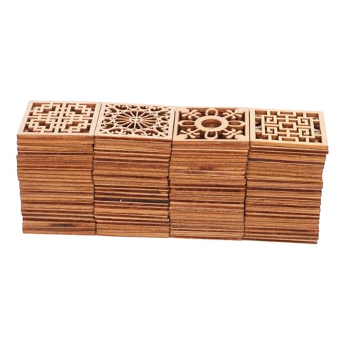 HOMSFOU 100 Stück Quadratische Holzplatten zum Bemalen Naturbelassene Holzquadrate für DIY Kunstprojekte Vielseitige Holzstückchen für Kreative Dekoration und Bastelarbeiten von HOMSFOU