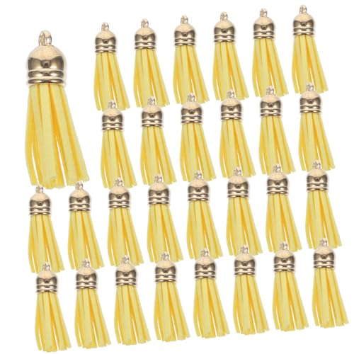 HOMSFOU 100 Stück Quastenschmuck Schlüssel für Reiz kleine Quastendekorationen Schmuckzubehör Taschenquastendekoration keychain quasten charmsbulk Geldbörse Quaste Leder Gelb HOMSFOU 100 Stück Quastenschmuck Schlüssel für Reiz kleine Quastendekorationen Schmuckzubehör Taschenquastendekoration keychain quasten charmsbulk Geldbörse Quaste Leder Gelb von HOMSFOU