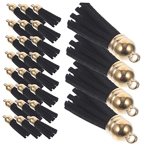 HOMSFOU 100 Stück Quastenschmuck bag charm bastelzeug schenken jewelry anahtarlık Herstellung Schlüsselbund Zubehör klein Schlüsselanhänger Dekore Quasten für Handwerk Legierung Black von HOMSFOU