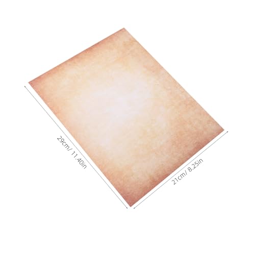 HOMSFOU 100 Stück Retro -Handbuch -Materialpapier Briefpapier Pergament-Schreibpapier Pergamentpapier zum Schreiben Papier dekoratives Druckerpapier für Einladungen Khaki von HOMSFOU