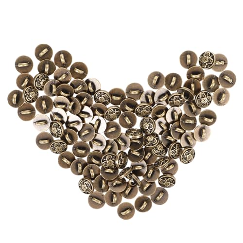 HOMSFOU 100 Stück Retro -Vintage -Tasten Kleidung winzige Knöpfe Miniaturnähzubehör Metallknöpfe DIY-Mini-Tasten runde Knöpfe Kleiderknopf Miniknöpfe zum Basteln Mini-Zierknöpfe Kaffee von HOMSFOU