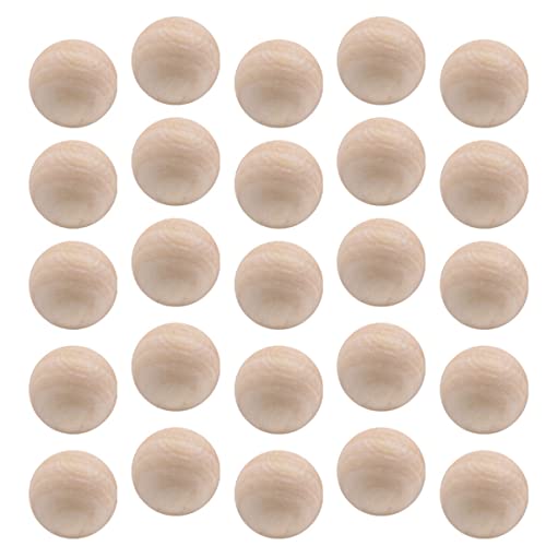 HOMSFOU 100 Stück Runde Holzperlen Unlackierte Lotus Holzperlen für Diy Bastelprojekte und Malerei Natürliche Bastelmaterialien ohne Loch Holzfarbe von HOMSFOU