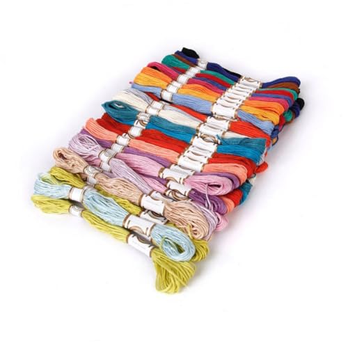 HOMSFOU 100 Stück Stickgarn Zufällige Farben Langlebiges Polyester Baumwolle Kreuzstich Stickfäden Fach Doppelt Mercerisiert für Handstickerei und Zählmuster Zufällige von HOMSFOU