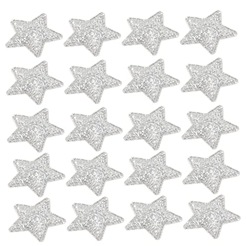 HOMSFOU 100 Stück Stoffstern Patches Dekorative Applikationen für Diy Weihnachten Glitzernde Sternmuster für Kleidung Bastelbedarf und Vielseitig Einsetzbar von HOMSFOU