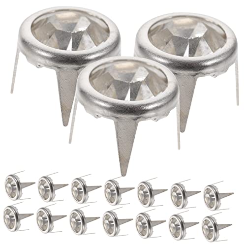 HOMSFOU 100 Stück Strass Schmucknieten Nageldekoration Kleidungsverzierungen Metallkleidungsnieten Dekorative Nieten Spikes Kristallnieten Kristall Strasssteine Brads von HOMSFOU