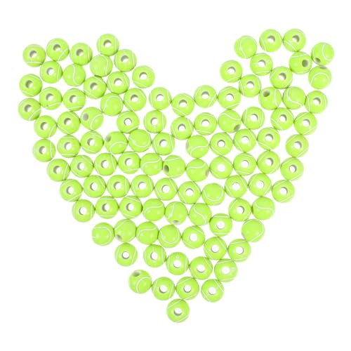 HOMSFOU 100 Stück Teiliges Acryl perlen Tennisball design Sportliche Schmuckperlen für Armband herstellung Kinderfreundlich Fördert Feinmotorik und Kreativität für DIY schmuck und von HOMSFOU