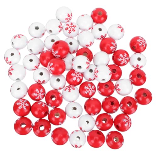 HOMSFOU 100 Stück Teiliges Weihnachts Holzperlen Bunte DIY Holzperlen in Rot und Weiß mit Schneeflocken Langlebige Bastelperlen für Schmuck Christbaumschmuck und Winterdekorationen HOMSFOU 100 Stück Teiliges Weihnachts Holzperlen Bunte DIY Holzperlen in Rot und Weiß mit Schneeflocken Langlebige Bastelperlen für Schmuck Christbaumschmuck und Winterdekorationen von HOMSFOU