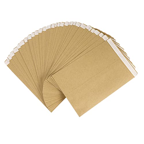 HOMSFOU 100 Stück Vintage Kraftpapier Dokumententaschen Selbstklebende Dokumentenpouches für Sichere Aufbewahrung von Unterlagen für Schule Büro und Unterwegs von HOMSFOU