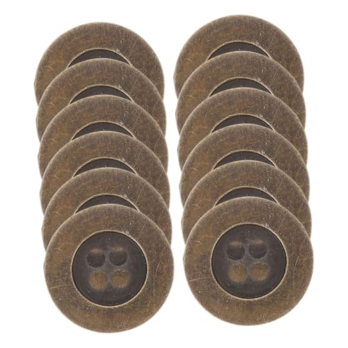 HOMSFOU 100 Stück Vintage Metallknöpfe mit Breitem Rand und Vier Löchern Robuste Anzug Mantel und Hemdknöpfe für DIY Bekleidungsprojekte und Handgemachte Accessoires in Bronze von HOMSFOU