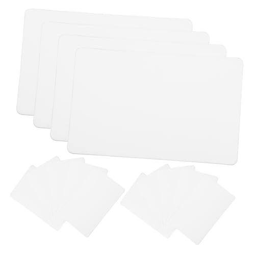 HOMSFOU 100 Stück Zeichnungs-Tag-Stütze Wände kleine leere Karten schmucklos ziemlich leere Karten Anzeige leeres anhängeretikett doppelseitige Etiketten Ausweis PVC Weiß von HOMSFOU