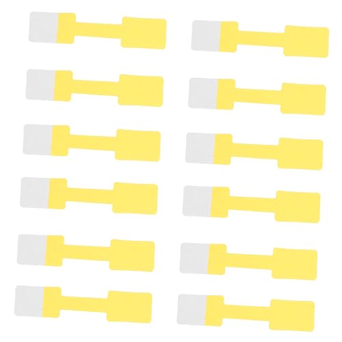 HOMSFOU 100 Stück schild sortiert winzig Preismarkierungsetiketten Stichworte Loch klebrig Rosa Preisschilder Ornament-Klebeetikett Schmuckzubehör Kraftpapier Yellow von HOMSFOU