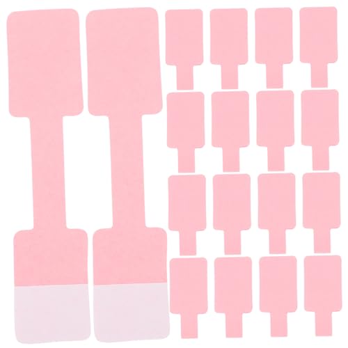 HOMSFOU 100 Stück selbstklebende Ringetiketten groß bunt Schmuck runden Name Gold beschreibbares Etikettenetikett Ohrring-Label-Tag armband etiketten Kraftpapier Rosa von HOMSFOU