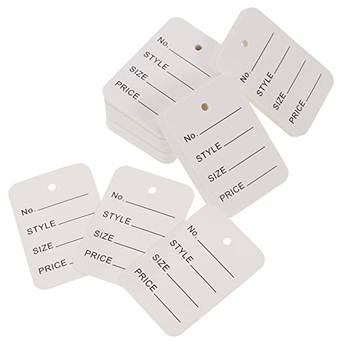 HOMSFOU 1000 Stück Preisschild Kleideranhänger Stichworte Etikett Kleidung Hängend Anzeige Produkt-tag Name Display-tag Aufhängelaschen Für Den Einzelhandel Weiß Papier von HOMSFOU