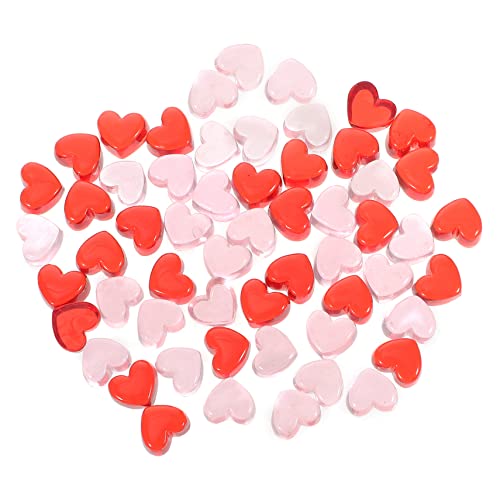 HOMSFOU 100Stücke Herz Edelsteine Harz Charms Dekorative Tischstreuung DIY Valentinstag Vase Füllstoff Romantische Herzform Für Hochzeiten Und Partys Und Rote Farbauswahl von HOMSFOU