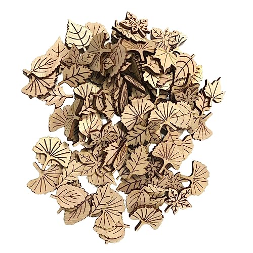 HOMSFOU 100Stücke Antike Holzblätter für DIY Kunstprojekte Cartoon Holzplatten Dekorative Malmaterialien für Handarbeiten Hochwertige und Langlebige Bastelmaterialien von HOMSFOU