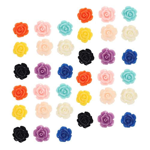 HOMSFOU 100Stücke Resin Rosen DIY Materialien Für Charmante Halsketten Und Ohrringe Rosenblumenanhänger Für Bastelprojekte Und Schmuckherstellung von HOMSFOU