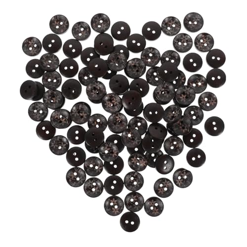 HOMSFOU 100Stücke Schwarze Holzknöpfe Nähknöpfe für DIY Reparatur Basteln für Kleidung Jacken Handwerk Praktische Ersatzknöpfe für Projekte von HOMSFOU