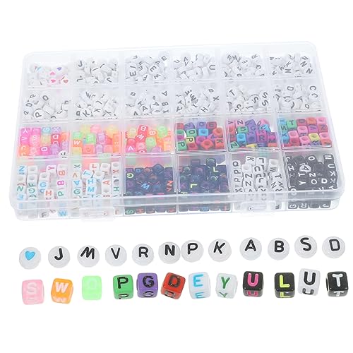 HOMSFOU 1080 Stück Buchstabenperlen Delicate Diy Kunststoffperlen für Armbänder Ketten und Bastelarbeiten Multifunktionale Bastelperlen für Schmuckdesign von HOMSFOU