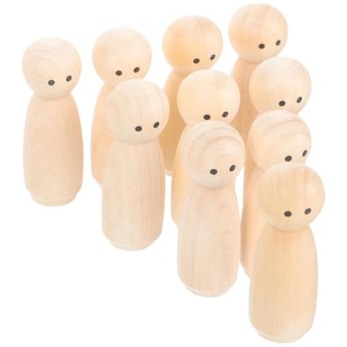 HOMSFOU 10Er-Pack Holz-Steckpuppen Unfertige Holzfiguren Für Diy-Kunst Und Handwerk Malerei Tischdekoration Leere Engelpuppen HOMSFOU 10Er-Pack Holz-Steckpuppen Unfertige Holzfiguren Für Diy-Kunst Und Handwerk Malerei Tischdekoration Leere Engelpuppen von HOMSFOU