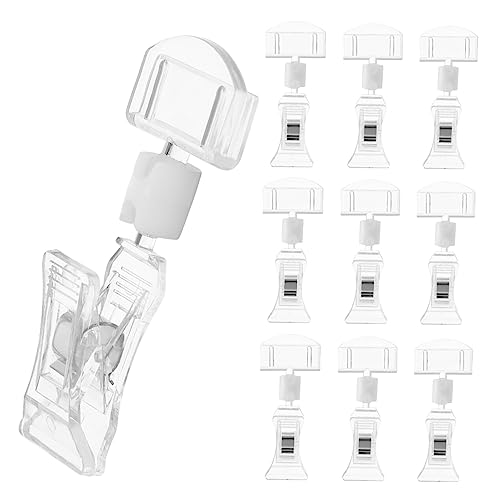 HOMSFOU 10Stücke Acryl Preisschild Clips Drehbare Werbekennzeichnung Halter für Supermarkt und Einzelhandel Praktisch für Ausstellungen und Werbung Leicht von HOMSFOU