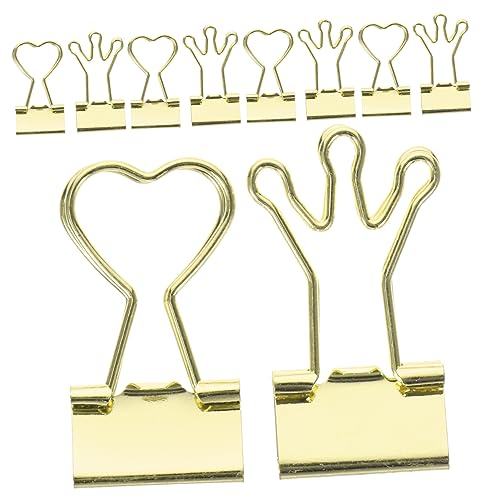 HOMSFOU 10Stücke Dekorative Büroklammern mit Langem Multifunktionale Binder Clips und Kronen Design für Organisation von Notizen Dokumenten und Scrapbooks von HOMSFOU