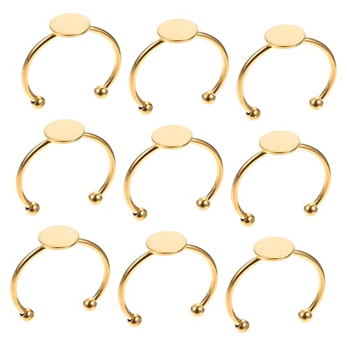 HOMSFOU 10Stücke Einstellbare Fingerring Basen DIY Schmuck Rohlinge für Ringe Glatte Oberfläche für und Projekte von HOMSFOU