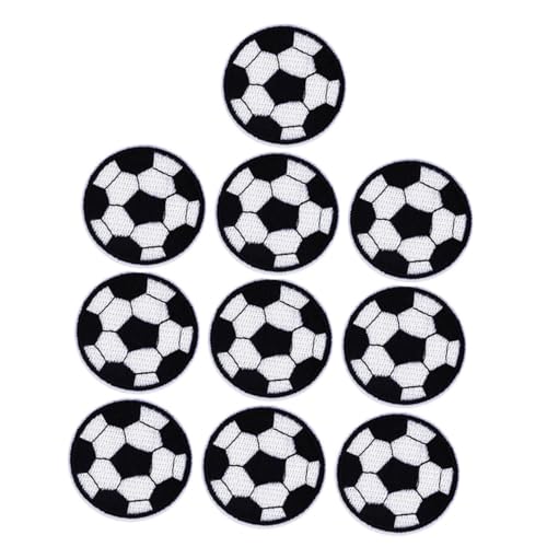 HOMSFOU 10Stücke Fußball Patches Verschleißfeste Aufnäher für Kleidung Dekorative Flicken für Jeans Taschen und Hüte Einfacher DIY für Reparaturen und Anwendungen von HOMSFOU
