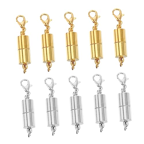 HOMSFOU 10Stücke Magnetverschluss für Schmuckanpassungen Glänzende Textur Silber Praktische Armbandverlängerer für DIY Schmuckzubehör und Designs von HOMSFOU