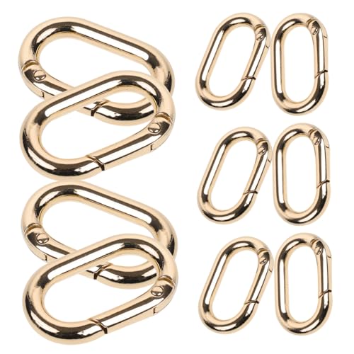 HOMSFOU 10Stücke Ovaler Karabiner Robuster Metall Federverschluss Schlüsselanhänger Schnalle Leicht zu Bedienen für Taschen Rucksäcke Geldbörsen Hellgoldener Farbe HOMSFOU 10Stücke Ovaler Karabiner Robuster Metall Federverschluss Schlüsselanhänger Schnalle Leicht zu Bedienen für Taschen Rucksäcke Geldbörsen Hellgoldener Farbe von HOMSFOU