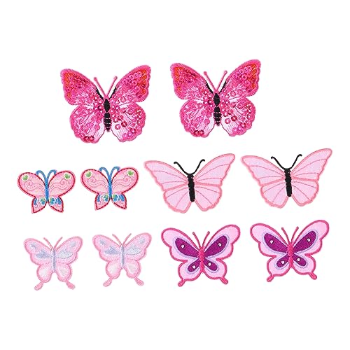 HOMSFOU 10Stücke Rosa Stickapplikationen DIY Patches Für Applikationen Für Kleidung Handwerk Für Shirts Jeans Taschen Und Mehr von HOMSFOU